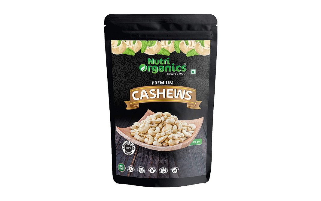 Nutri Organics Premium Cashews    Pack  250 grams
